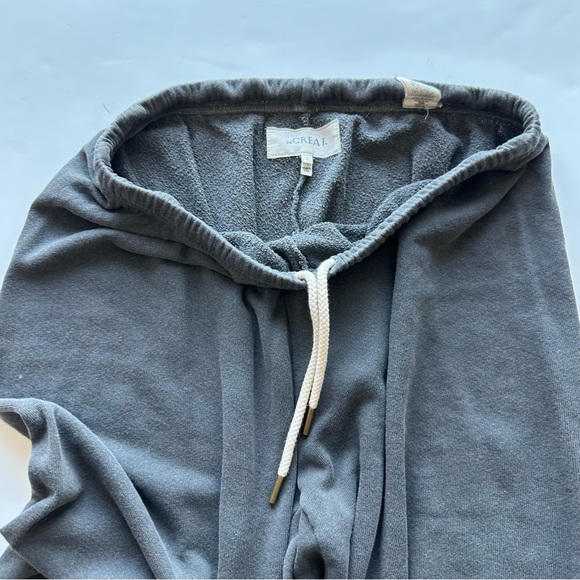 The Great Cropped Sweatpants Washed Black Gray Color  100% Cotton SZ 1 Small - Picture 6 of 10